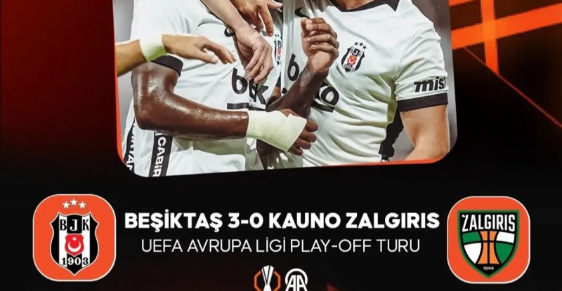 Beşiktaş’ın UEFA Avrupa Ligi Grubuna Başlamasına Bir Adım Kaldı: